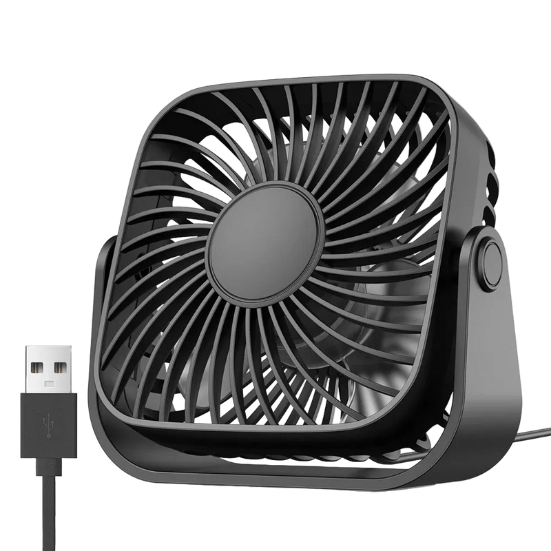 USB Minifläkt – Bordsfläkt med 3 hastigheter, tyst skrivbordsfläkt